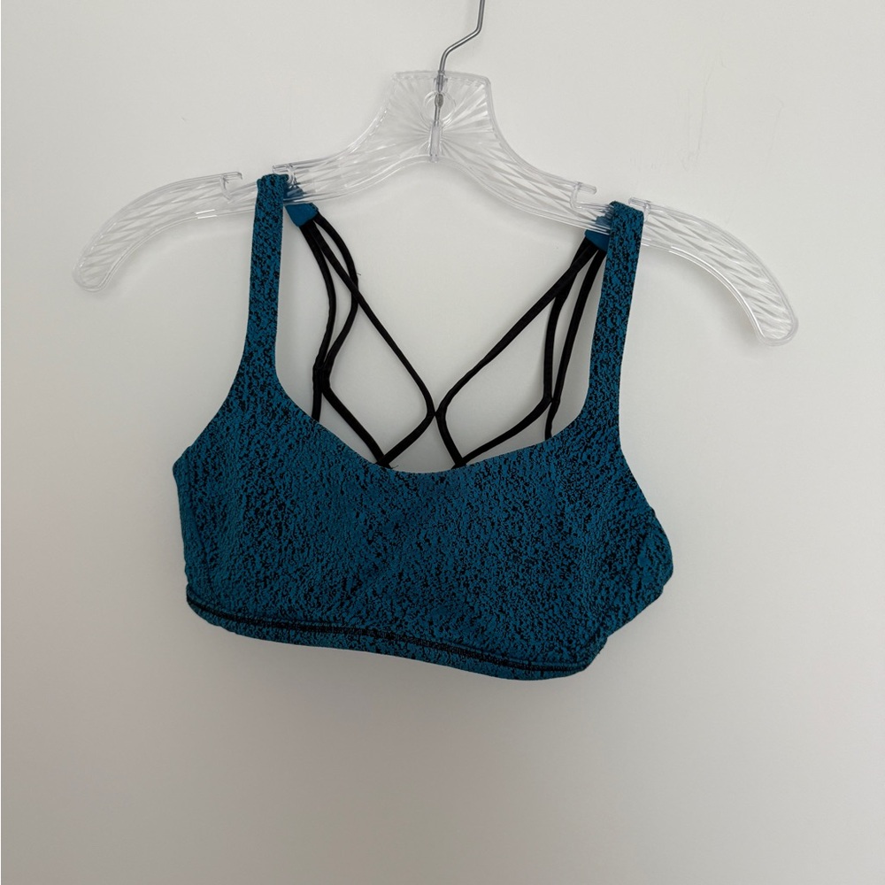 lululemon athletica Blue Sports Bra with Black Straps